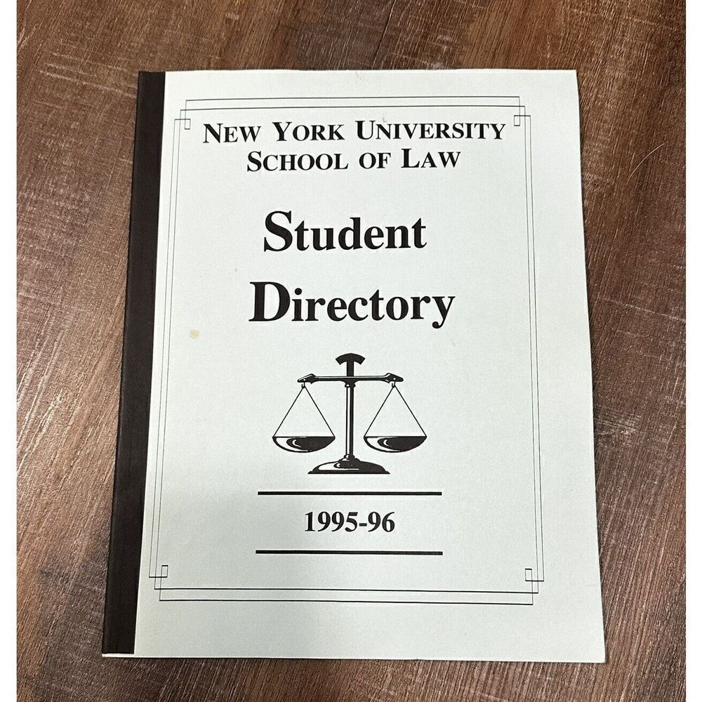 NYU School Of Law Student Directory‎ 1995 1996 New York University